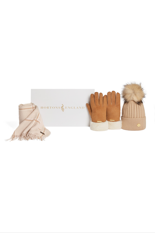 The Tan Gift Box: Hat, Glove & Scarf