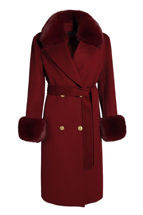 Buckingham Cashmere Coat Burgundy