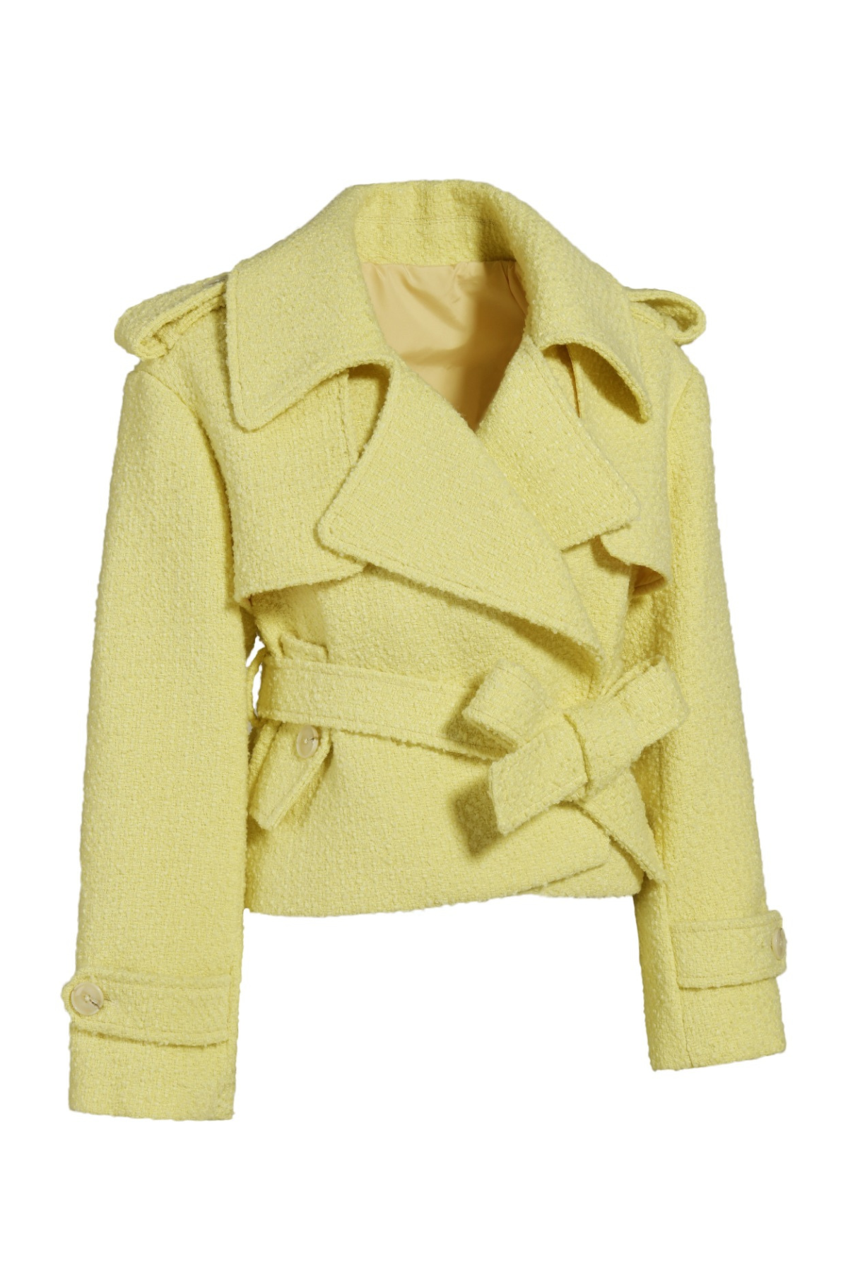 Ascot Cropped Jacket Yellow
