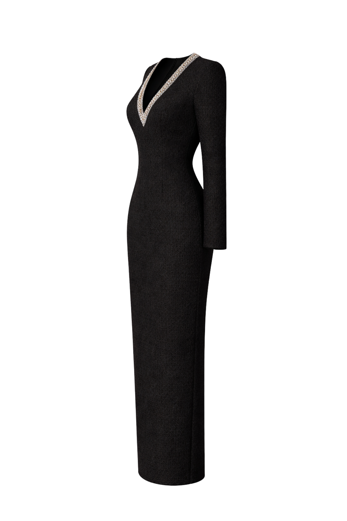 Céline Black V Neck Gown