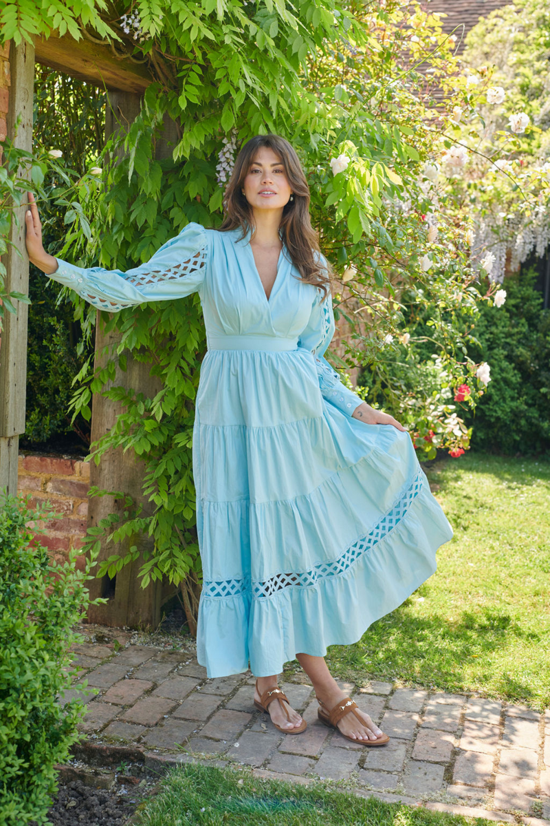 The Hurlingham Maxi Dress Baby Blue