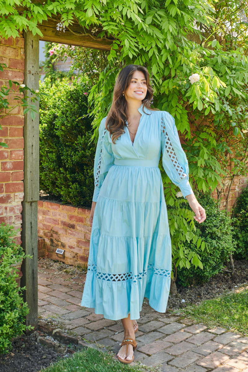 The Hurlingham Maxi Dress Baby Blue