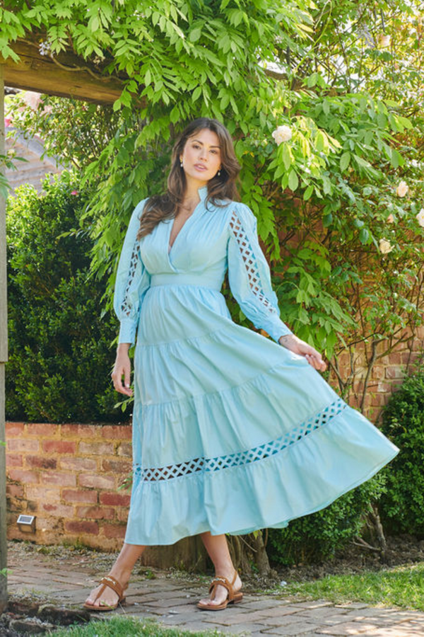 The Hurlingham Maxi Dress Baby Blue