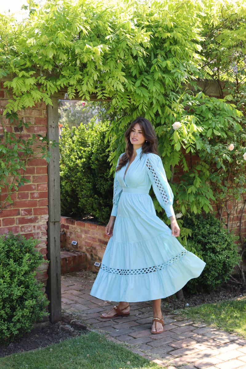 The Hurlingham Maxi Dress Baby Blue