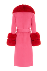 SAMPLE Belgravia Cashmere Coat Hot Pink Size 10, 12, 16, 18