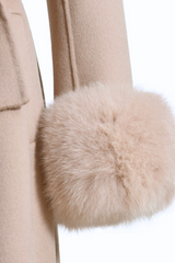 SAMPLE Westminster Cashmere Peplum Coat Beige Size 14 & 16