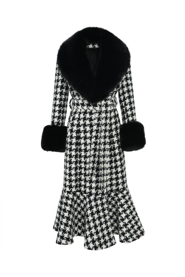 Westminster Cashmere Peplum Coat Houndstooth