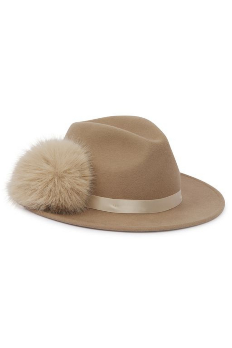 Goodwood Pom Pom Fedora Camel