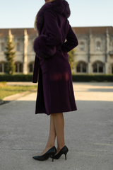SAMPLE Beaufort Cashmere Coat Plum size 16