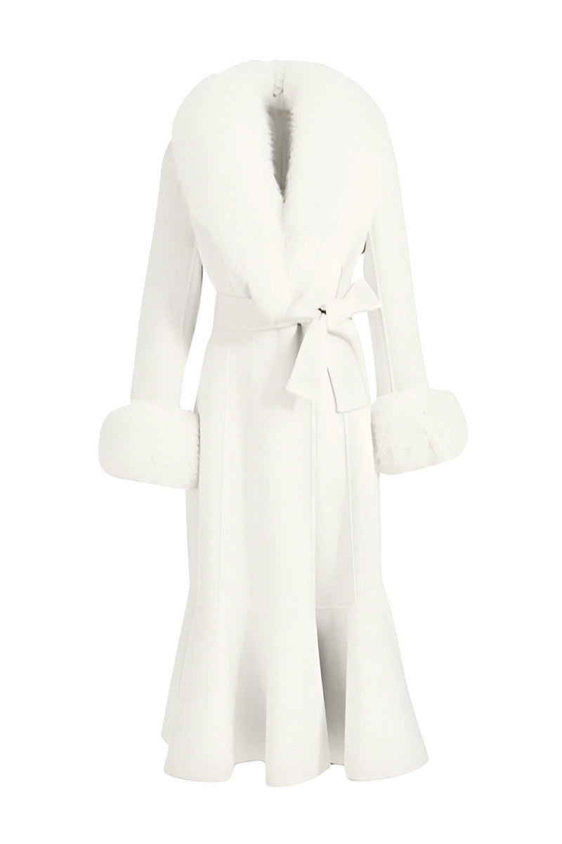 Westminster Cashmere Peplum Coat White