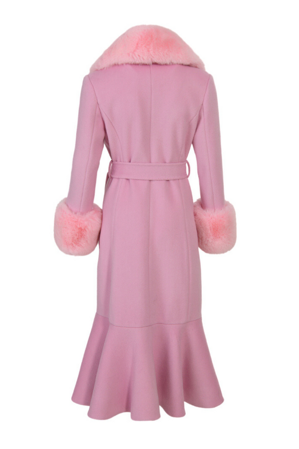 Westminster Cashmere Peplum Coat Baby Pink