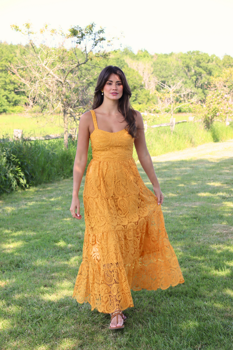 The Monaco Lace Maxi Dress Mango