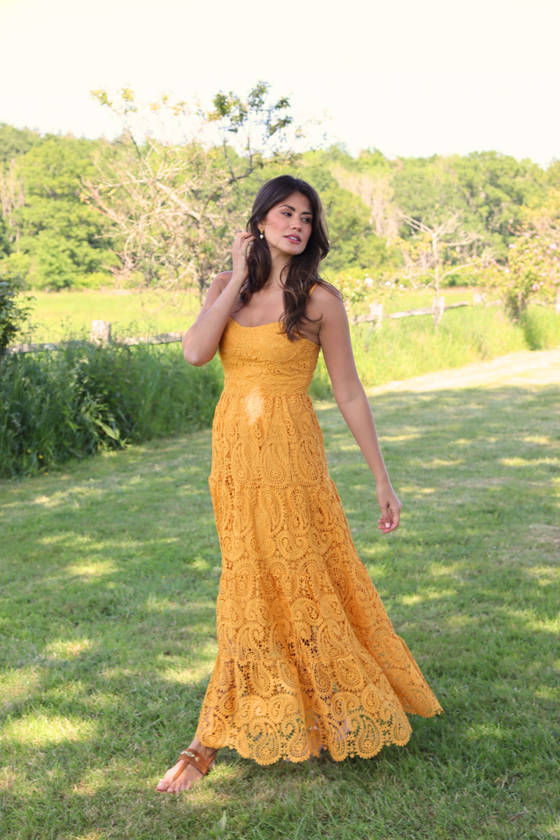 The Monaco Lace Maxi Dress Mango