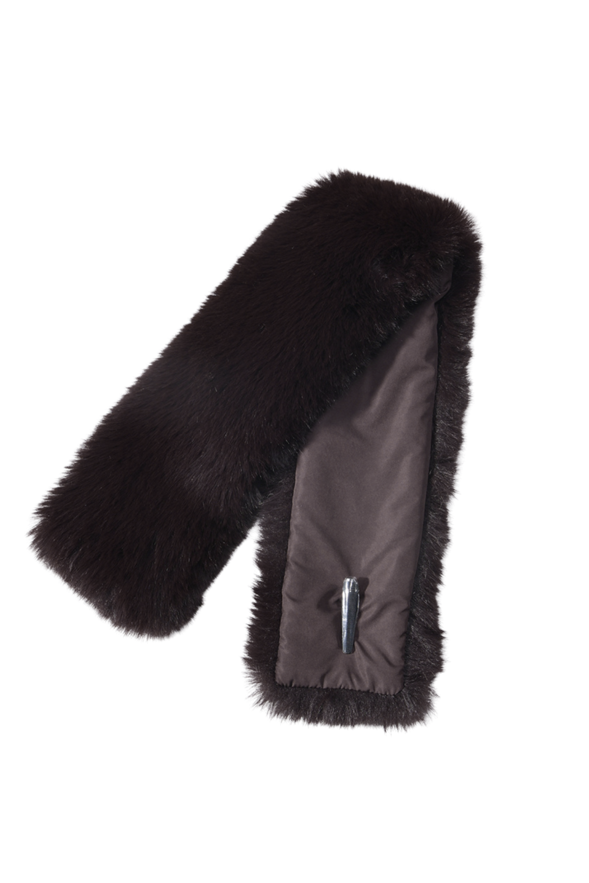 Black Faux Fur Small Scarf