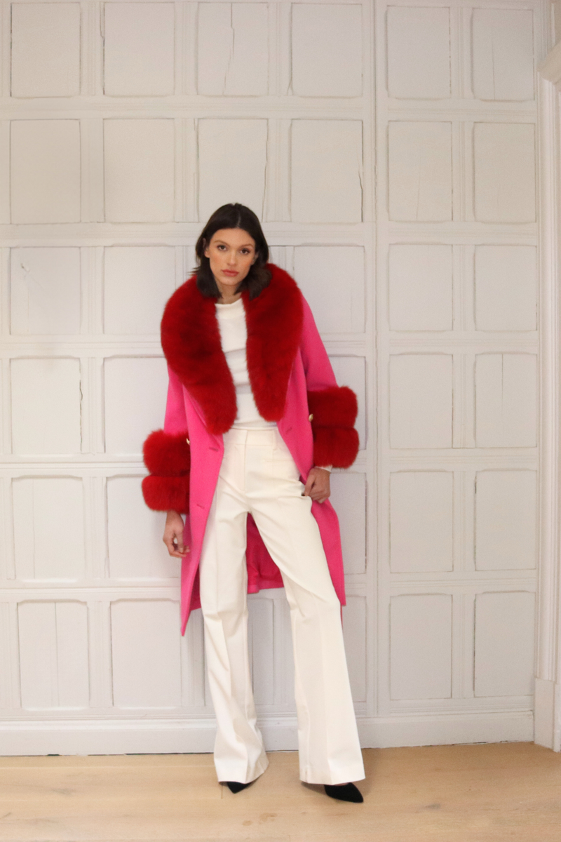 Belgravia Cashmere Coat Hot Pink