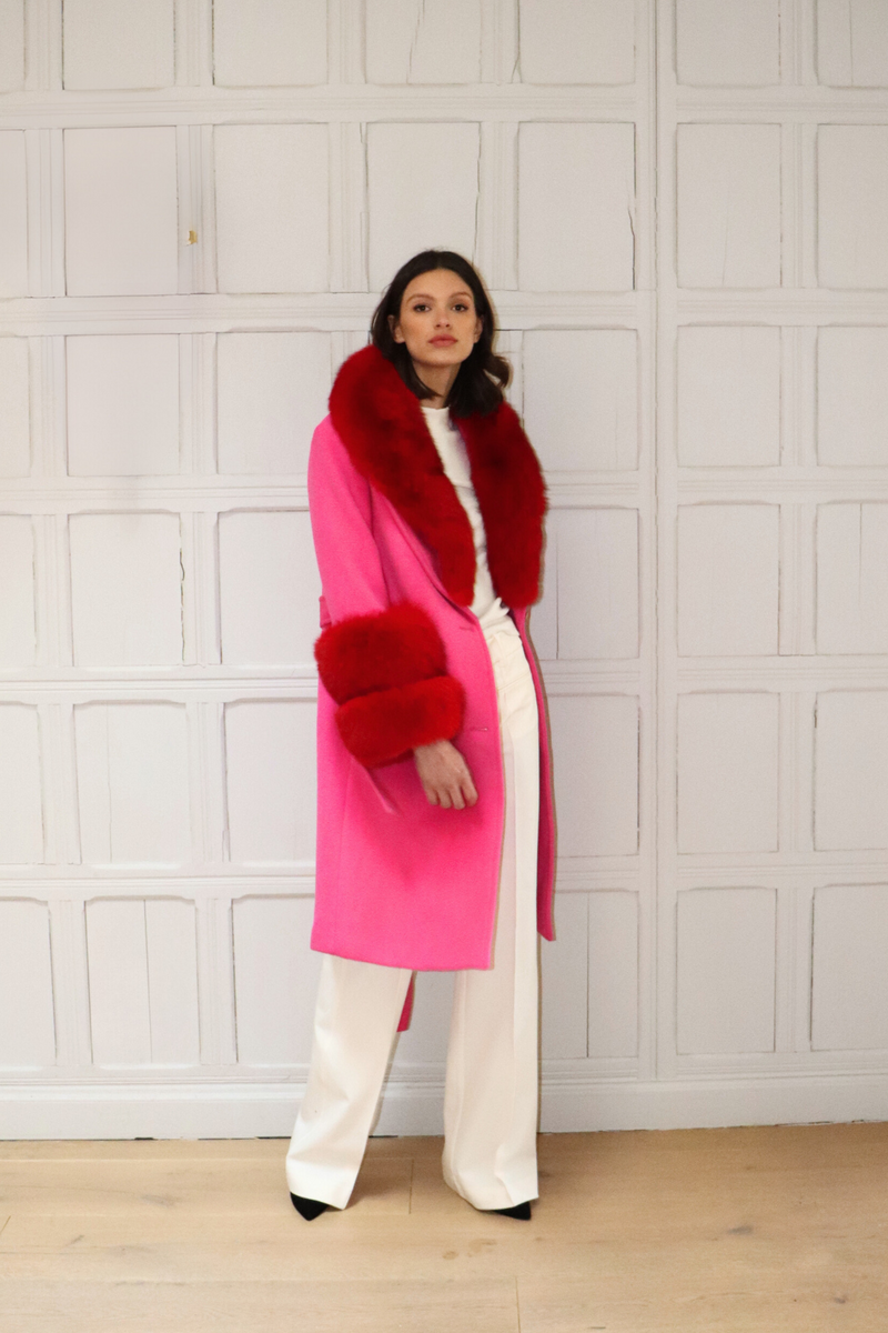 Belgravia Cashmere Coat Hot Pink