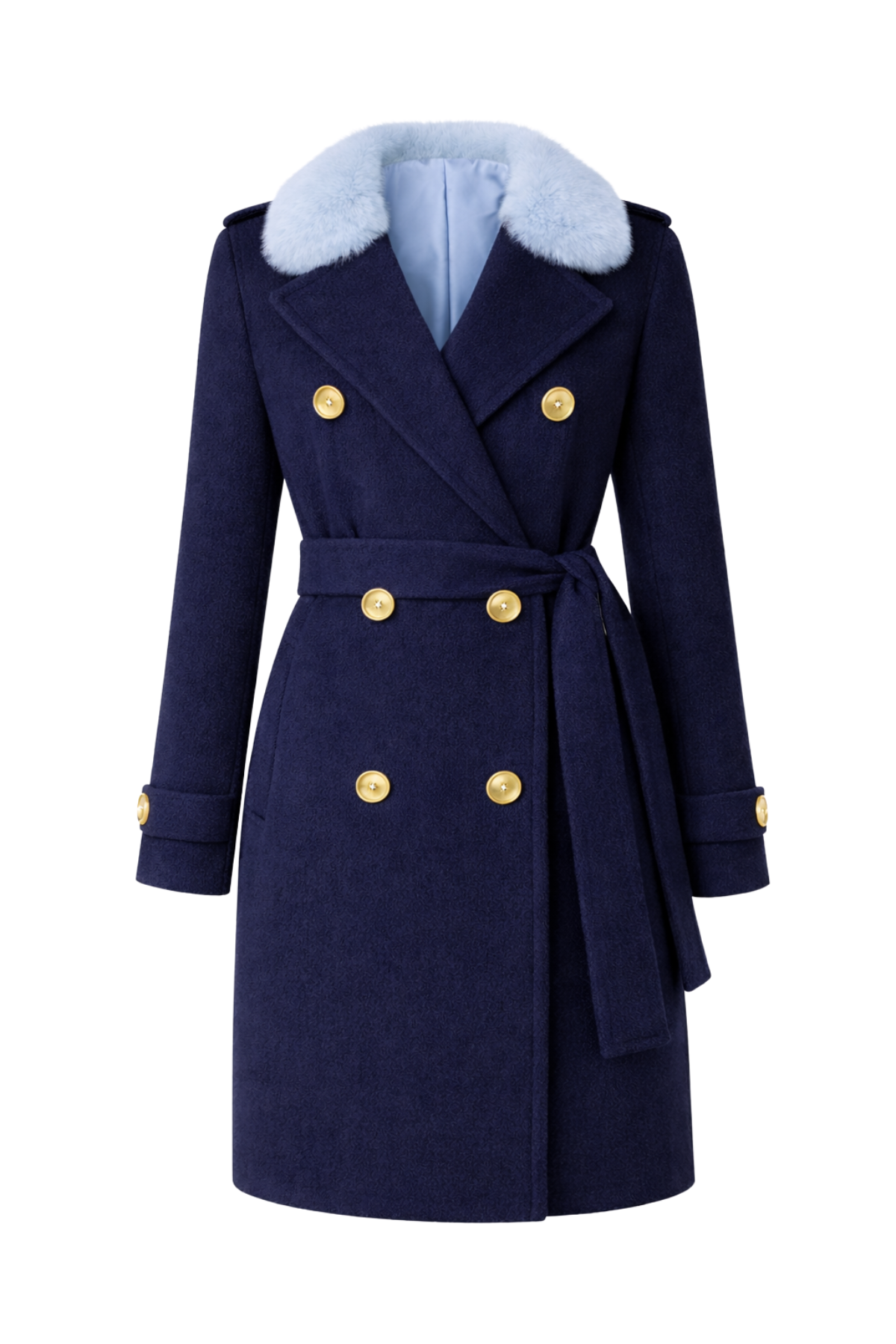 Islington Cashmere Double Breasted Coat Navy