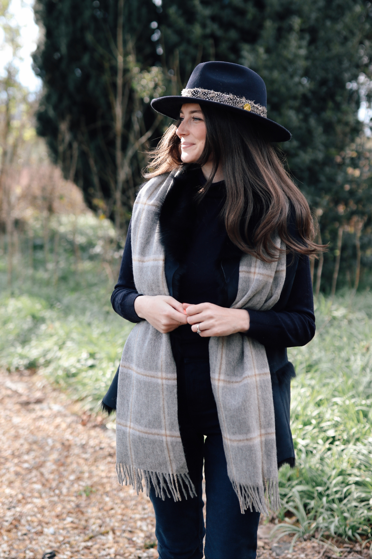 Tartan Grey Wool Scarf