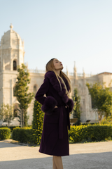 SAMPLE Beaufort Cashmere Coat Plum size 16
