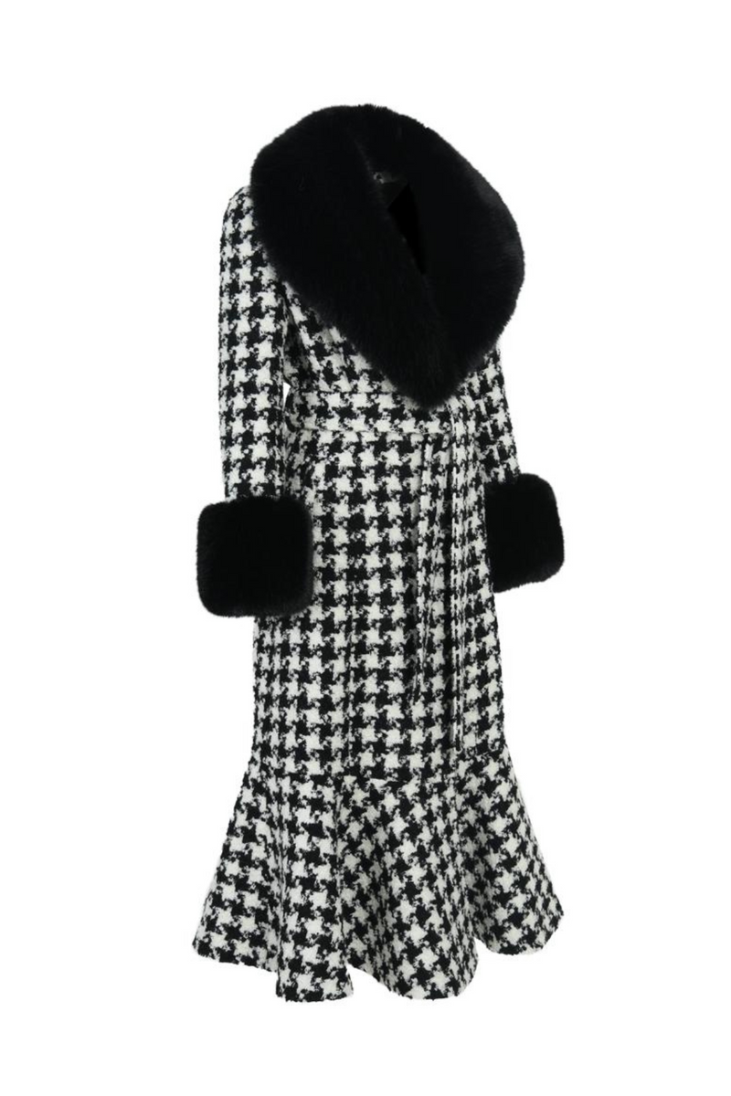 Westminster Cashmere Peplum Coat Houndstooth