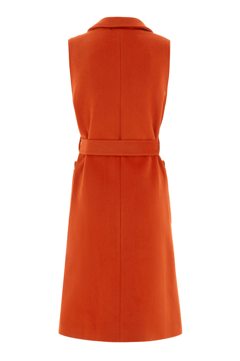 The Knightsbridge Sleeveless Coat Sunset Orange