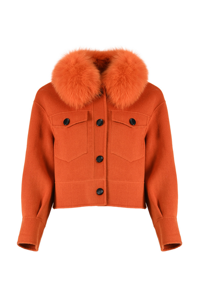 Hampstead Cashmere Jacket Sunset Orange