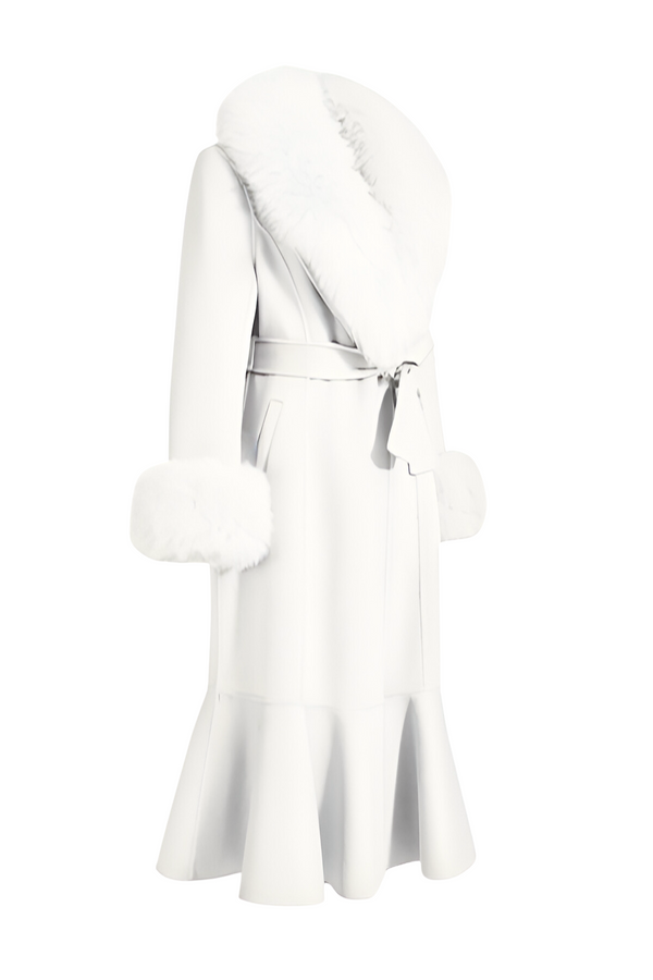 Westminster Cashmere Peplum Coat White