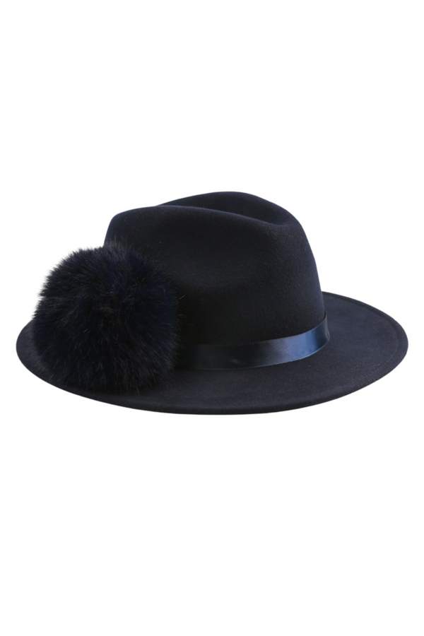 Goodwood Pom Pom Fedora Navy