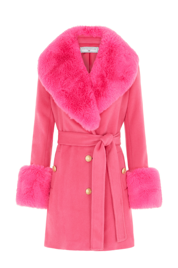 Buckingham Mini Cashmere Coat Hot Pink