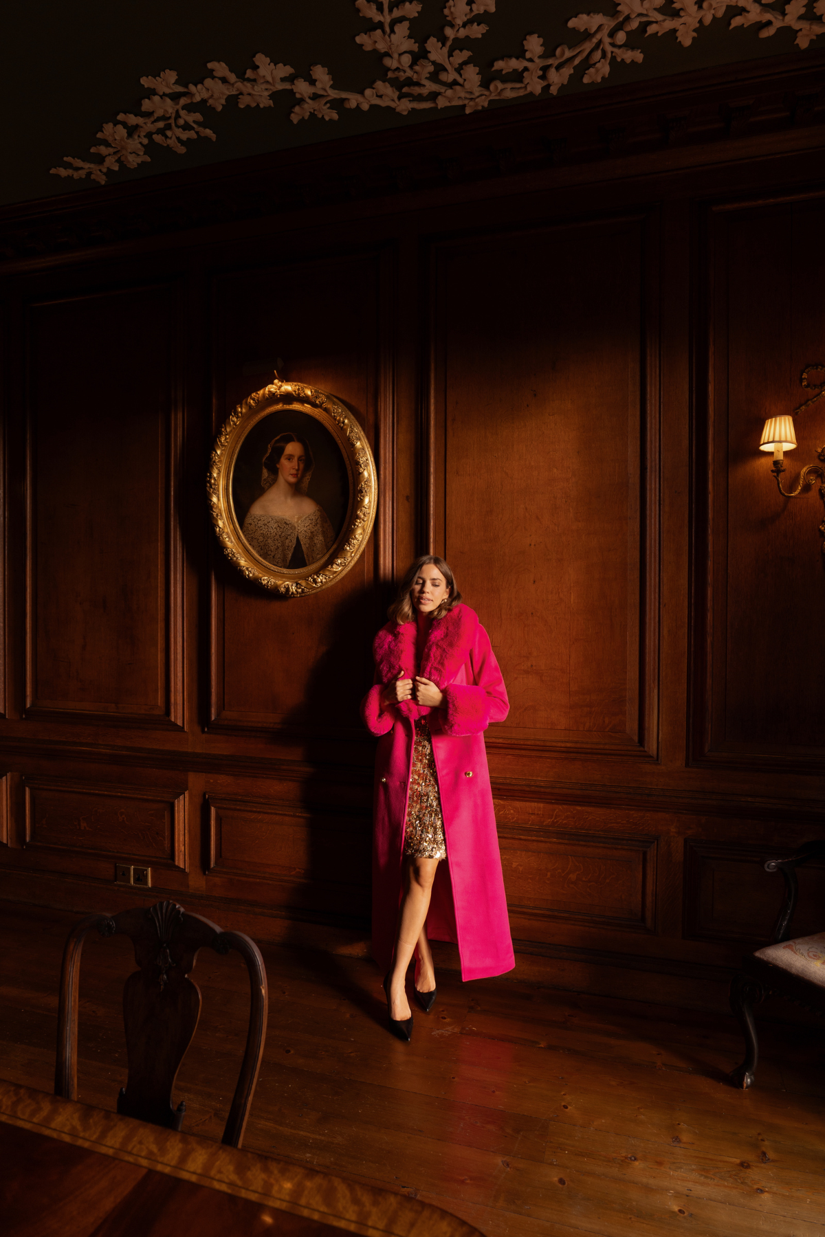 Richmond Cashmere Coat Hot Pink