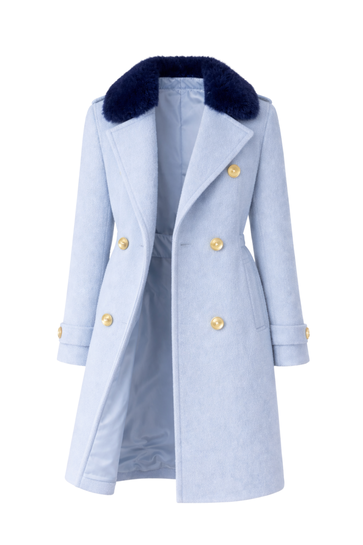 Islington Cashmere Double Breasted Coat Powder Blue