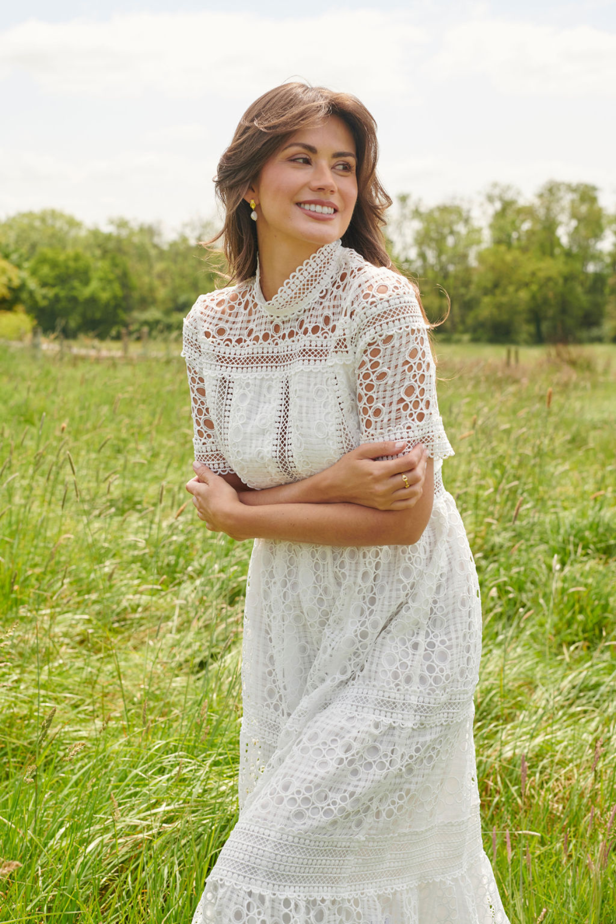 The Badminton Broderie Dress White