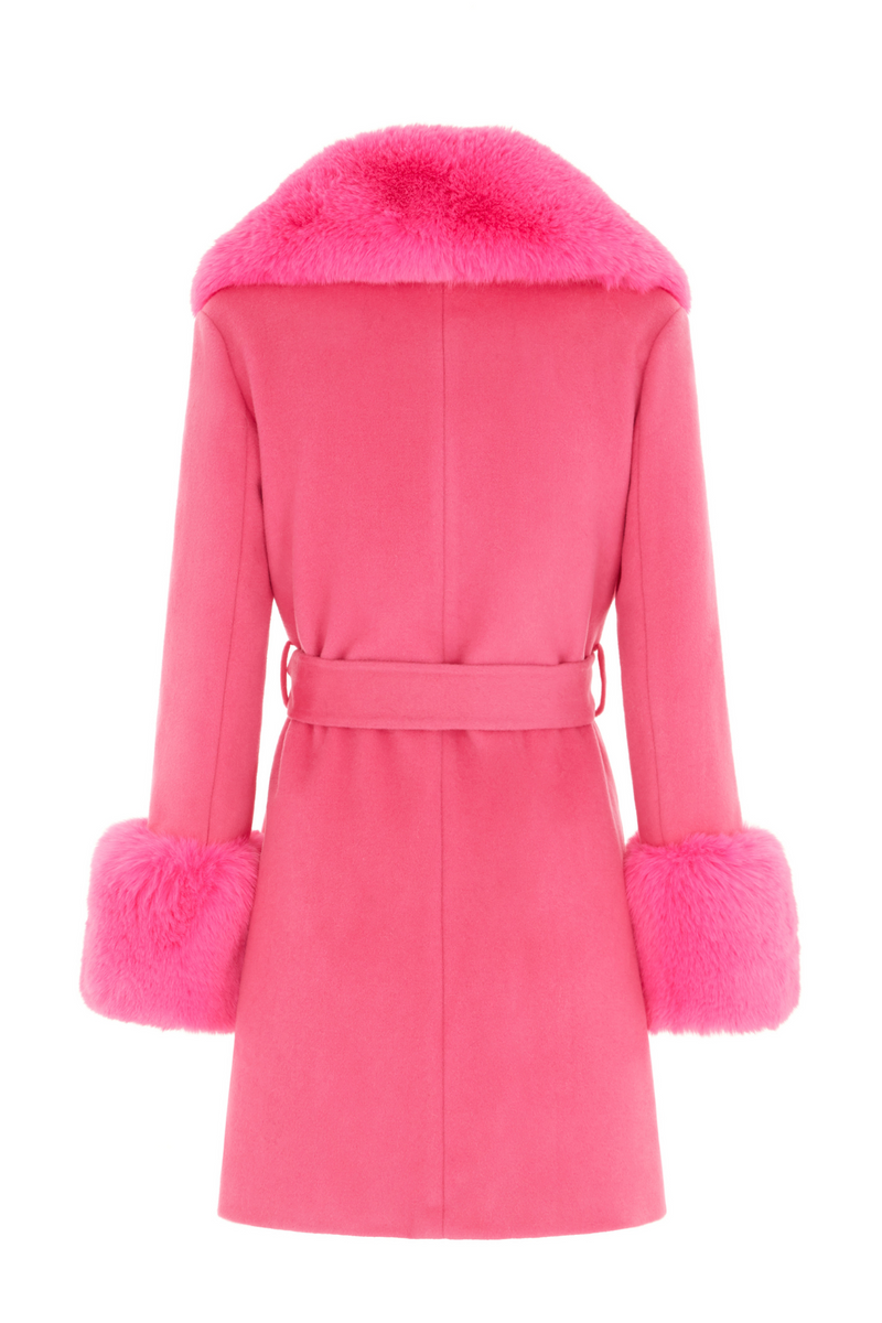 Buckingham Mini Cashmere Coat Hot Pink