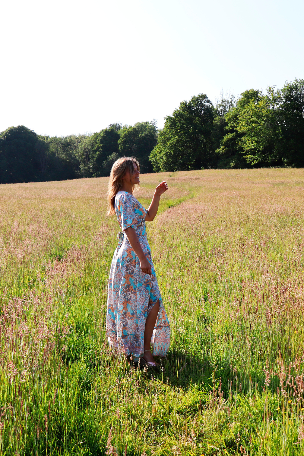 Paisley Long Dress Blue