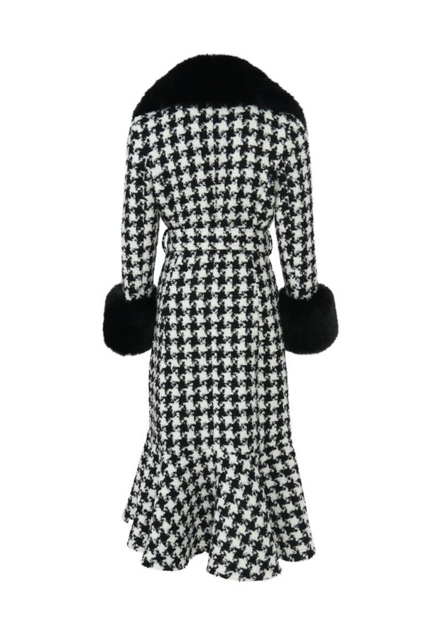 Westminster Cashmere Peplum Coat Houndstooth