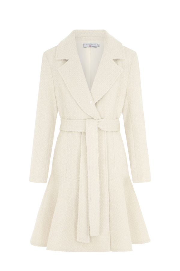 WOLF & BADGER EXCLUSIVE Mini Westminster Coat White Tweed