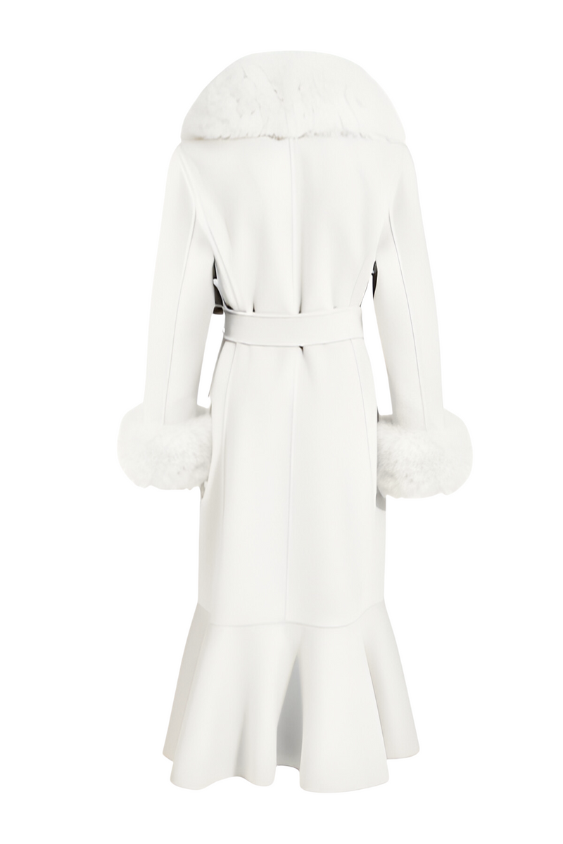 Westminster Cashmere Peplum Coat White