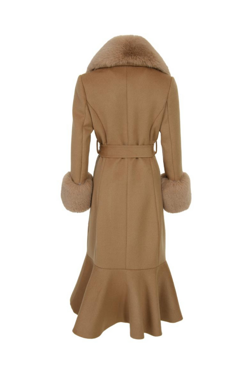 Westminster Cashmere Peplum Coat Tan