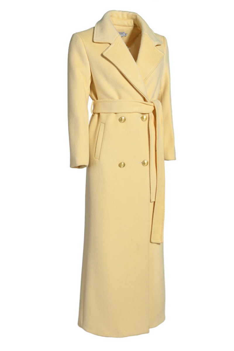 Mayfair Cashmere Coat Butter Yellow