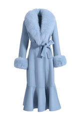 Westminster Cashmere Peplum Coat Powder Blue