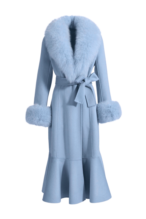 Westminster Cashmere Peplum Coat Powder Blue