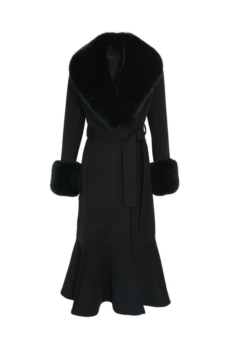 Westminster Cashmere Peplum Coat Black