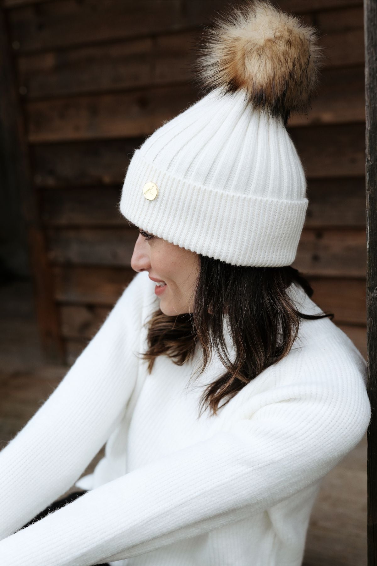 Arundel Cashmere Pom Pom Hat White