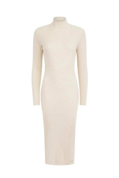 Darlington High Knit Midi Dress - Cream