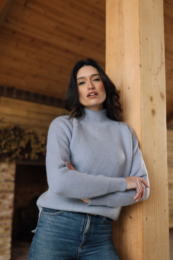 Banbury Turtle Neck Jumper - Powder Blue