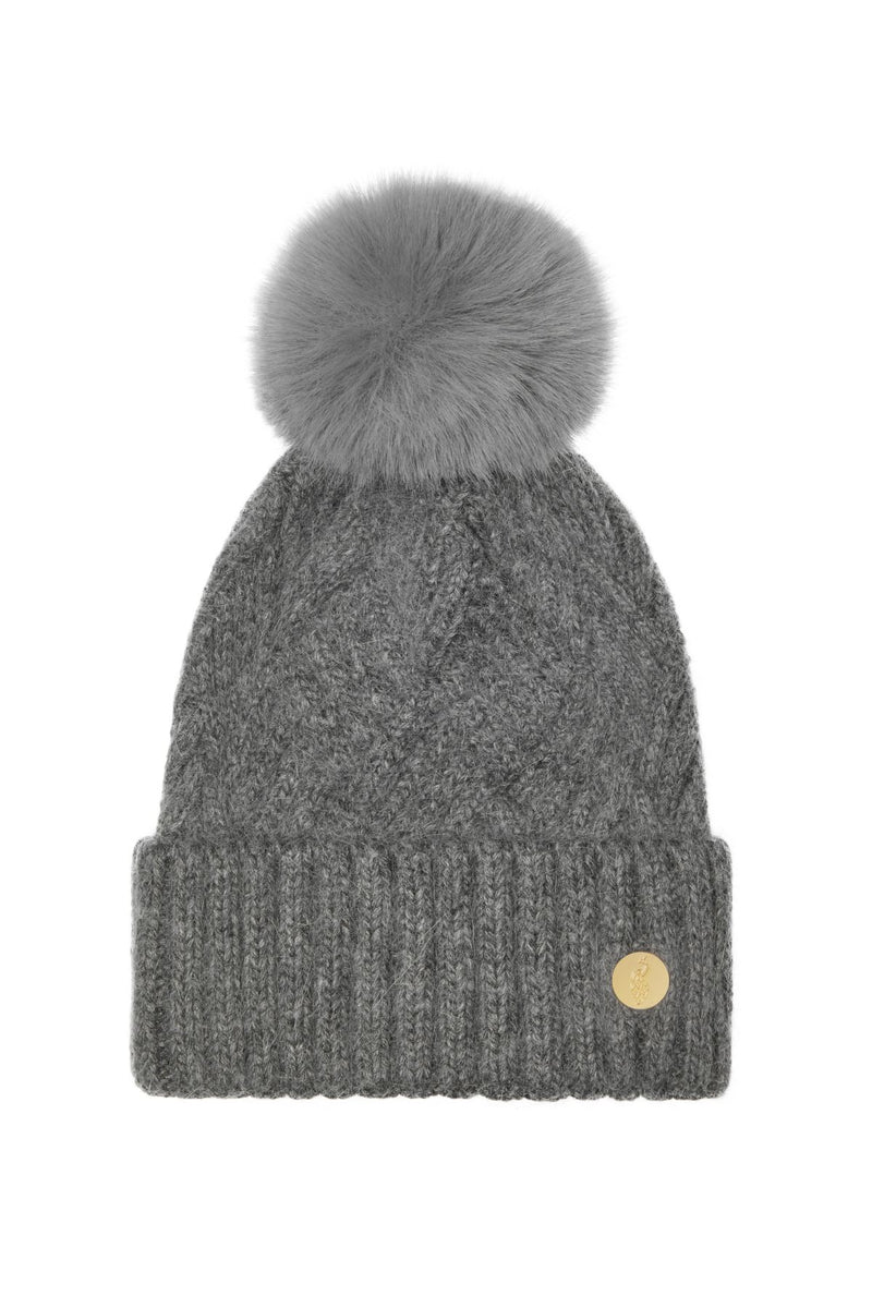 Chamonix Cashmere Pom Pom Hat - Charcoal