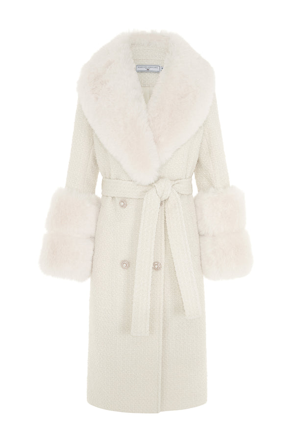 Belgravia Coat White Tweed