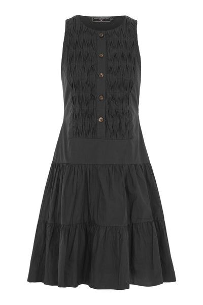 Hatfield Diamond Ruched Mini Dress Black