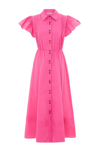 The Henley Maxi Dress Hot Pink