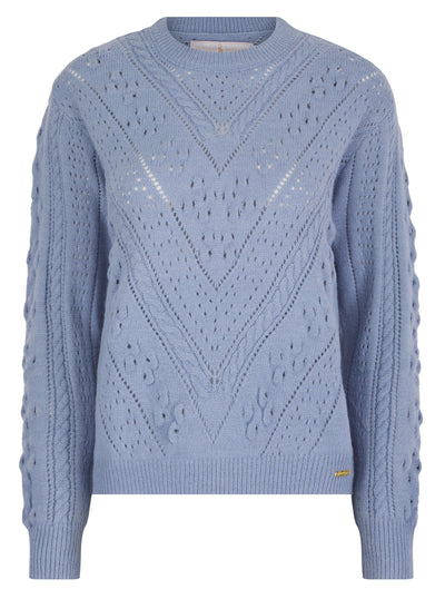 Newquay Pointelle Knit Jumper - Blue